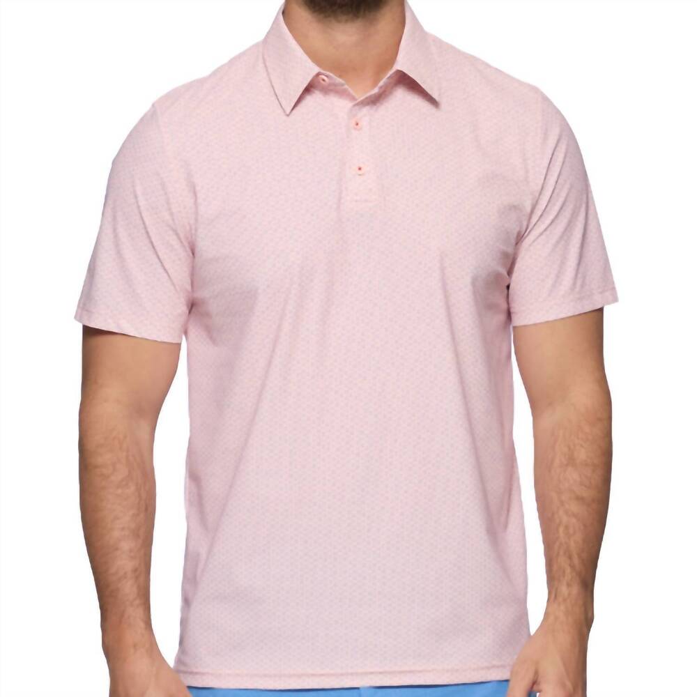 NEW FLAGS & ANTHEM men's stateline shortsleeve performance polo in coral
